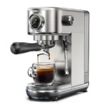 Máquina de café expreso H10B 20Bar Semiautomática 51mm Mango de aleación de aluminio 1.3L Tanque de agua extraíble Plata